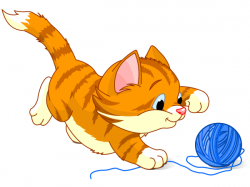 Playful Kitten and Yarn | Yarns, Cat and Clip art