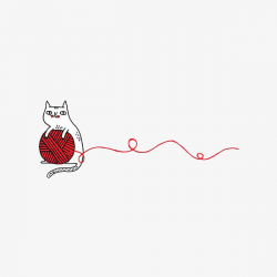 Cartoon Cat Playing With Yarn, Cartoon, Hand Painted, Kitty PNG ...