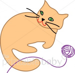 Cat with Yarn Clipart | Pet Clipart