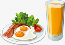 Vector Food Catering Breakfast Eggs Bacon Juice, Fruit Juice ...