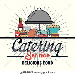 EPS Illustration - Icon catering service food design. Vector ...