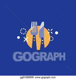 Vector Illustration - Catering logo, knife and fork items. Stock ...