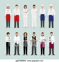 Vector Stock - Hotel restaurant male and female team in ...