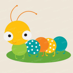 Cute caterpillar svg file and clipart image | Bees - Bugs ...