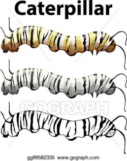 Vector Stock - Doodle character for caterpillar. Clipart ...