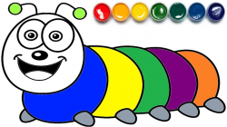 Caterpillar Coloring Book | Learn Coloring | How to Draw Caterpillar ...