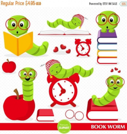 Book worm clipart set! This clipart set is just what you needed for ...