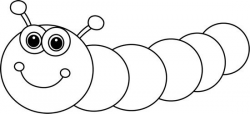 Cute Caterpillar Clipart Black And White - Letters