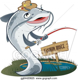Vector Stock - Catfish fisherman. Clipart Illustration ...