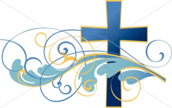 Swirls and Christian Cross Clipart | Cross Clipart