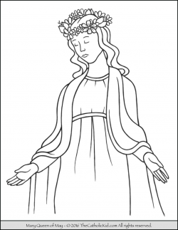Mary Queen of May Crowning Coloring Page | Mary Coloring Pages ...