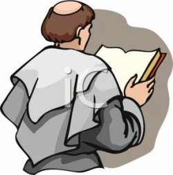 Royalty Free Clipart Image: A Monk Holding a Bible