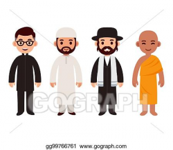 EPS Vector - Different religion priests. Stock Clipart Illustration ...