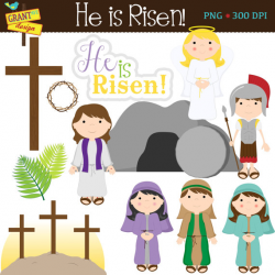 Religious Easter Clipart - Cute Easter Story Digital Clipart ...