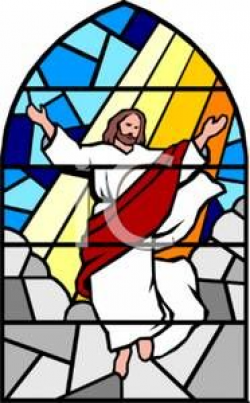 Stained Glass Window of Jesus - Clipart | Church Stage Design Ideas ...