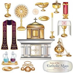 Catholic Mass Items Clip Art Set | Catholic mass, Eucharist and Crucifix