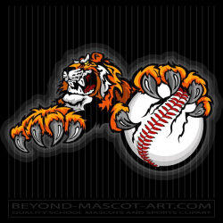Tiger Holding Baseball Clip Art Graphic Vector Baseball Image