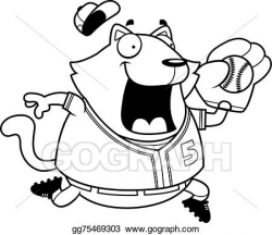 Vector Art - Cartoon cat baseball. EPS clipart gg75469303 - GoGraph