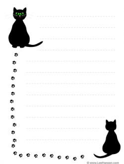 Cute kitty cats and tracks border paper, 200 px cats and ...