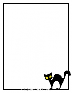 Printable black cat border. Use the border in Microsoft Word or ...