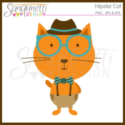 Sanqunetti Design: Hipster Cat Clipart