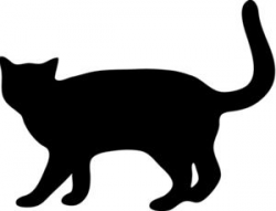 For my quilt label? - Cat Silhouette Clipart Image: Cat Walking with ...