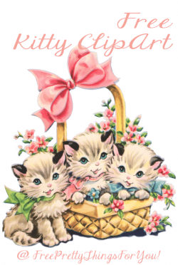 Free Vintage Kitty Cat Clip Art | Clip art, Kitty and Cat