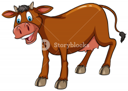 Brown cow standing with white background Royalty-Free Stock Image ...
