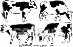 Vector Clipart - Cow and bull - outlines. Vector Illustration ...