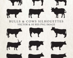 Cow silhouette | Etsy