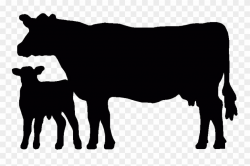 Cow Calf Silhouette Clipart (#1224153) - PinClipart