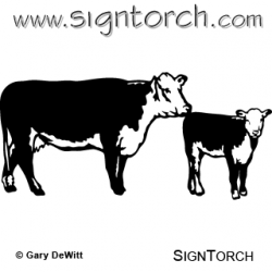 clipart cow | cnc clipart Cow Calf 001 = SignTorch Gallery ...