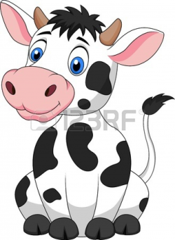 Tamaño muy grande // Cute cow cartoon sitting // Encontrado en 123rf ...