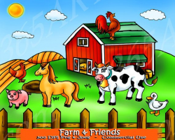 Farm Animals Clipart, Farm Clip art, Scrapbooking, Farm Background ...