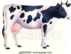 Vector Stock - Cow realistic illustration. Clipart Illustration ...