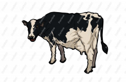 Cow Character Clip Art - Royalty Free Clipart - Vector Cartoon Drawing