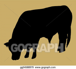 Clip Art Vector - Silhouette of simmental bull. Stock EPS gg54588979 ...