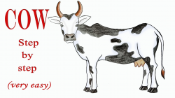 How to draw a cow step by step (very easy) - YouTube