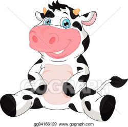 Vector Art - Cute baby cow cartoon . Clipart Drawing gg84166139 ...