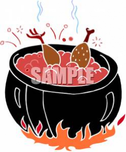 A Turkey Boiling In a Pot Clipart Picture