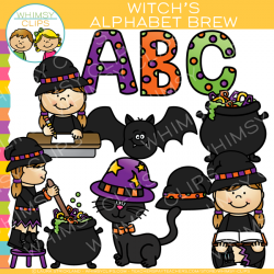 Witch's Alphabet Brew Clip Art , Images & Illustrations | Whimsy Clips