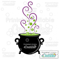 Today's new release is this bubbly Witch Cauldron SVG cut File ...