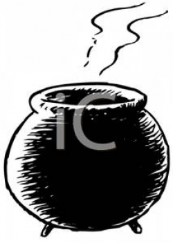 Cartoon of a Black Cauldron - Royalty Free Clipart Picture