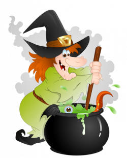 Halloween Witch with Cauldron PNG Clipart | Halloween printables ...