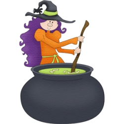 Silhouette Design Store - View Design #13776: cauldron stirring witch