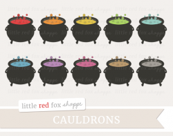 Cauldron Clipart by Little Red Fox Shoppe | TheHungryJPEG.com