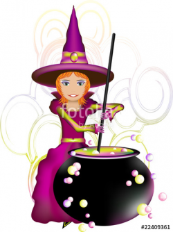 Witch Stirring Cauldron