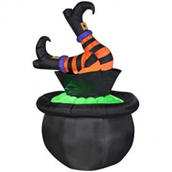 Amazon.com: Halloween 5ft. Animated Inflatable Witch Legs in ...
