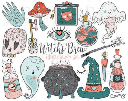 Cute Witch Clipart PNG Illustrations, Witch's Brew Clip Art ...