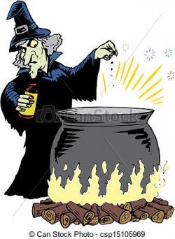 Witch clipart cooking - Pencil and in color witch clipart cooking